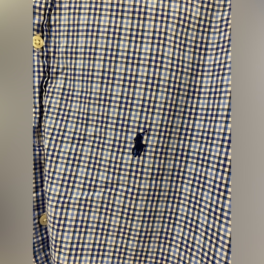 Men’s - Ralph Lauren Polo Blue Gingham Button Down Shirt - Size XLarge - Picture 4 of 4
